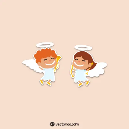 وکتور فرشته دختر و پسر کارتونی 1