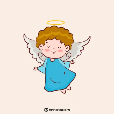 وکتور فرشته پسر کارتونی با لباس آبی 1