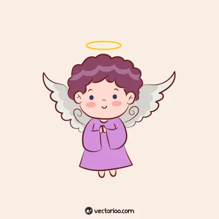 وکتور فرشته پسر کارتونی با لباس صورتی 1