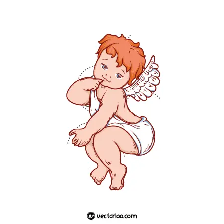 وکتور فرشته پسر کارتونی با موهای رنگی 1