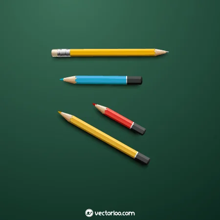 وکتور مداد در چهار رنگ 1