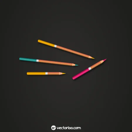 وکتور مداد دو رنگ طرح دار 1