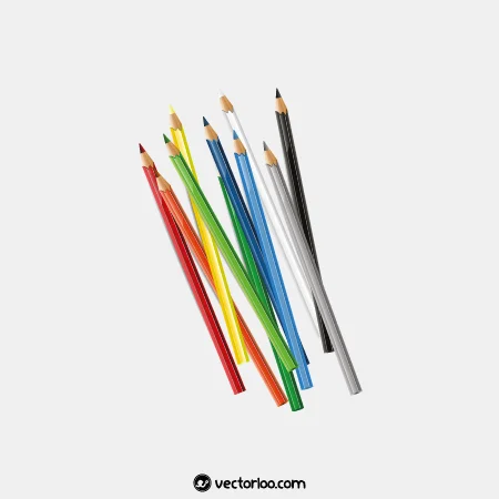 وکتور مداد رنگی واقعی در رنگ های مختلف 1