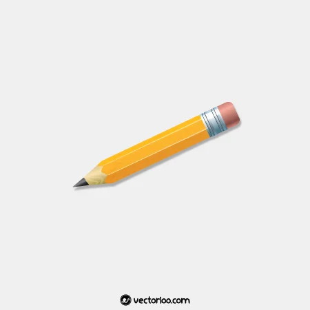 وکتور مداد زرد واقعی با پاک کن 1