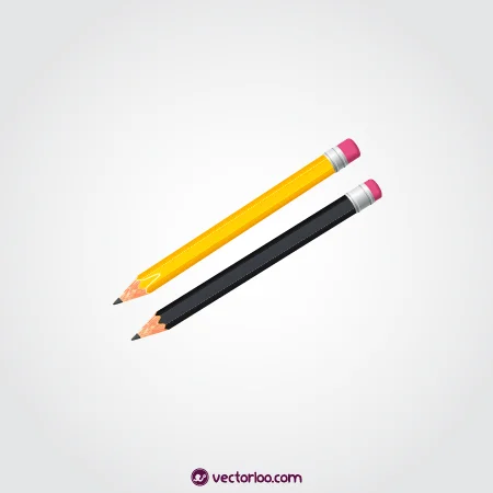 وکتور مداد واقعی در دو رنگ سیاه و نارنجی 1