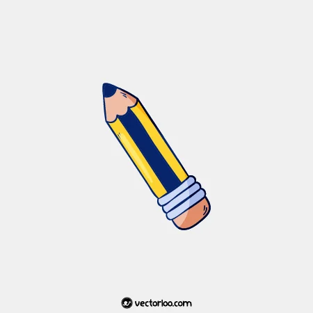 وکتور مداد کارتونی دو رنگ زیبا 1