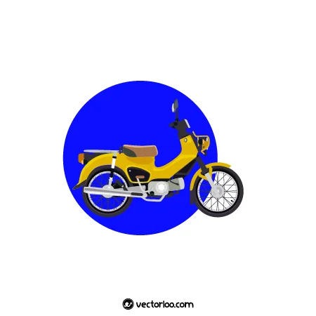 وکتور موتور سیکلت زرد کارتونی 1