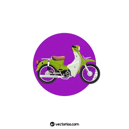 وکتور موتور سیکلت سبز کارتونی 1