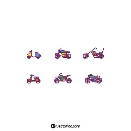 وکتور موتور سیکلت کارتونی رسم دست 1