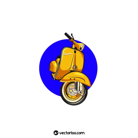 وکتور موتور وسپا زرد کارتونی 1