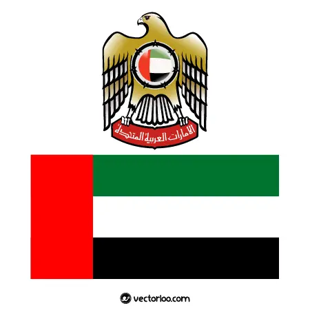 وکتور پرچم امارات متحده عربی با نشان ملی 1