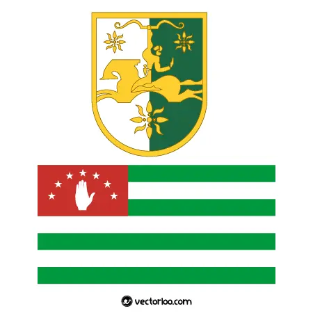 وکتور پرچم کشور آبخاز با نشان ملی 1