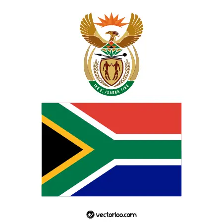 وکتور پرچم کشور آفریقای جنوبی با نشان ملی 1