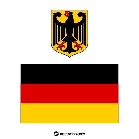 وکتور پرچم کشور آلمان با نشان ملی 1
