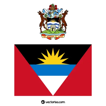 وکتور پرچم کشور آنتیگوآ و باربودا با نشان ملی 1