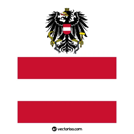 وکتور پرچم کشور اتریش با نشان ملی 1
