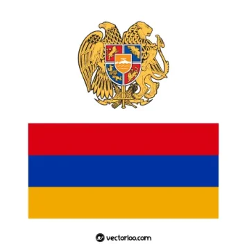 وکتور پرچم کشور ارمنستان با نشان ملی 1