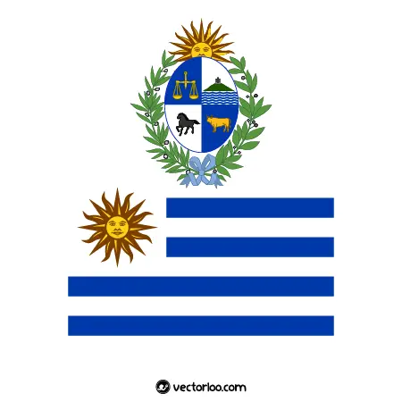 وکتور پرچم کشور اروگوئه با نشان ملی 1