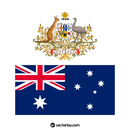 وکتور پرچم کشور استرالیا با نشان ملی 1