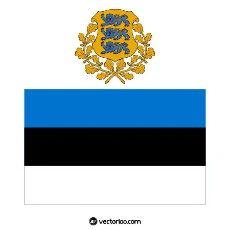 وکتور پرچم کشور استونی با نشان ملی 1