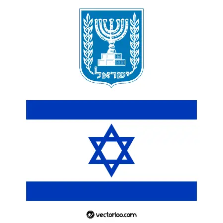 وکتور پرچم کشور اسرائیل با نشان ملی 1