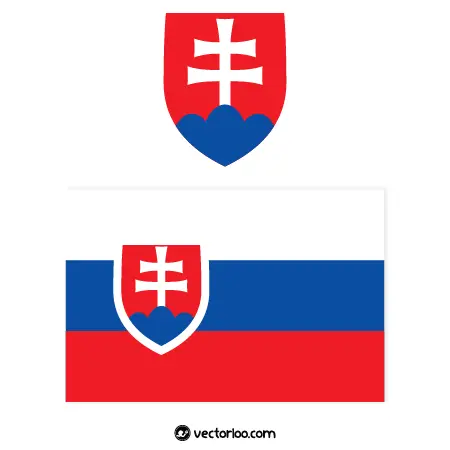 وکتور پرچم کشور اسلواکی با نشان ملی 1