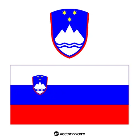 وکتور پرچم کشور اسلوونی با نشان ملی 1