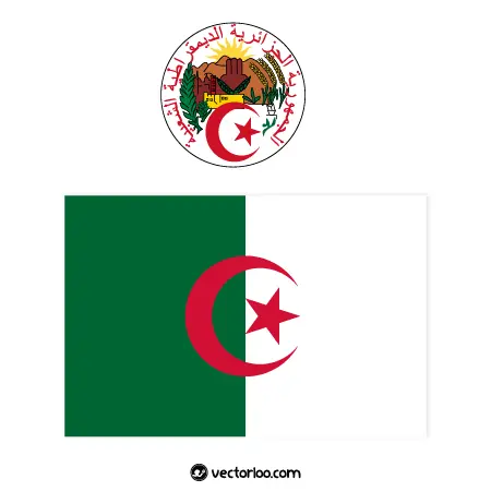 وکتور پرچم کشور الجزایر با نشان ملی 1