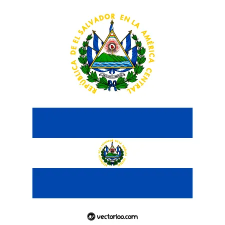 وکتور پرچم کشور السالوادور با نشان ملی 1