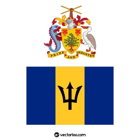 وکتور پرچم کشور باربادوس با نشان ملی 1