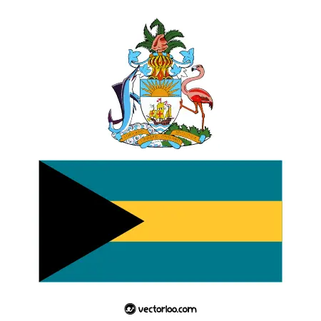 وکتور پرچم کشور باهاما با نشان ملی 1