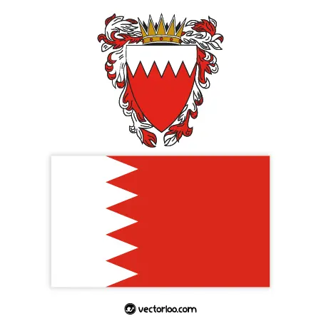 وکتور پرچم کشور بحرین با نشان ملی 1