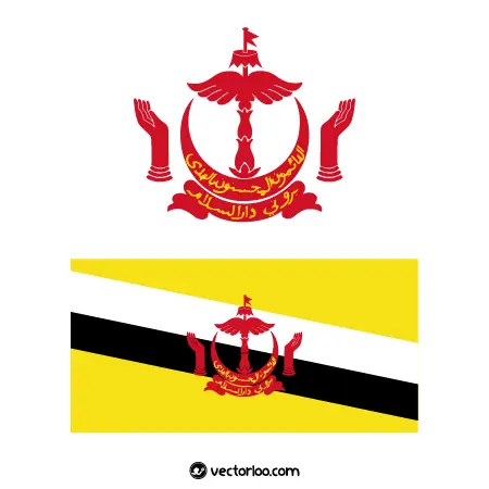 وکتور پرچم کشور برونئی با نشان ملی 1