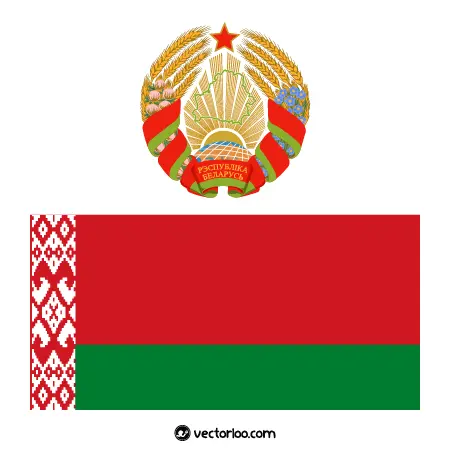 وکتور پرچم کشور بلاروس با نشان ملی 1
