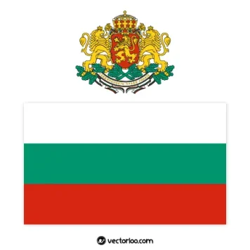 وکتور پرچم کشور بلغارستان با نشان ملی 1