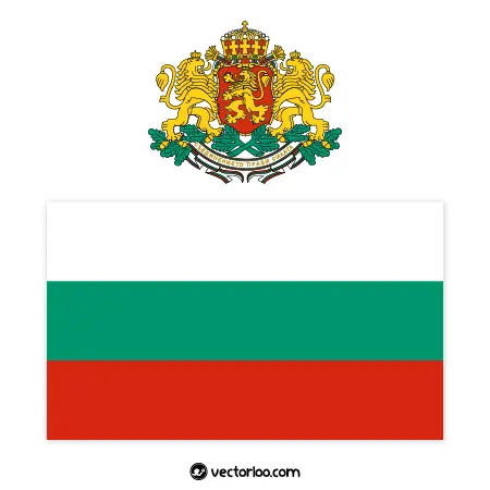 وکتور پرچم کشور بلغارستان با نشان ملی 1