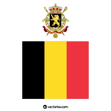 وکتور پرچم کشور بلژیک با نشان ملی 1