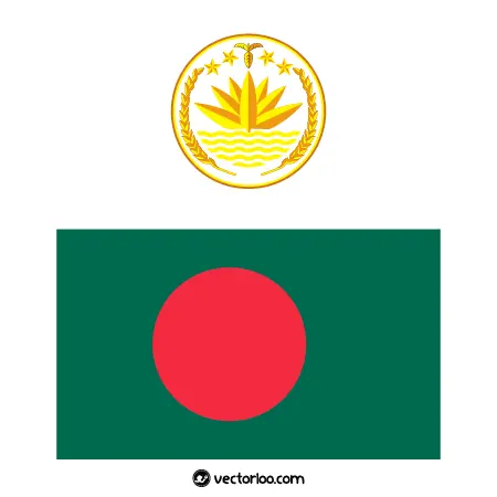 وکتور پرچم کشور بنگلادش با نشان ملی 1
