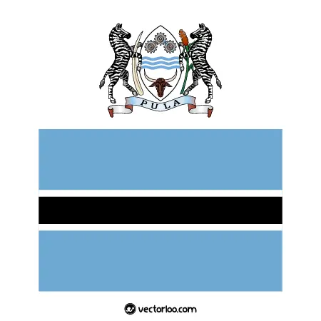 وکتور پرچم کشور بوتسوانا با نشان ملی 1