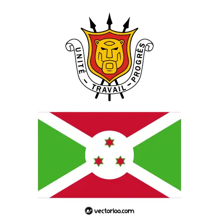 وکتور پرچم کشور بوروندی با نشان ملی 1