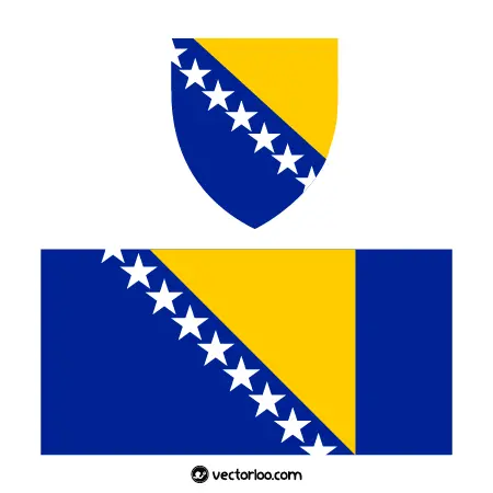 وکتور پرچم کشور بوسنی و هرزگوین با نشان ملی 1