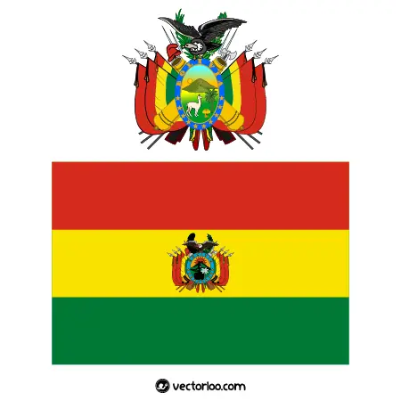 وکتور پرچم کشور بولیوی با نشان ملی 1