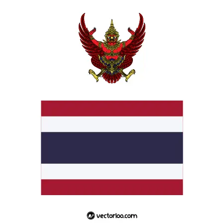 وکتور پرچم کشور تایلند با نشان ملی 1