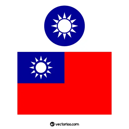 وکتور پرچم کشور تایوان با نشان ملی 1