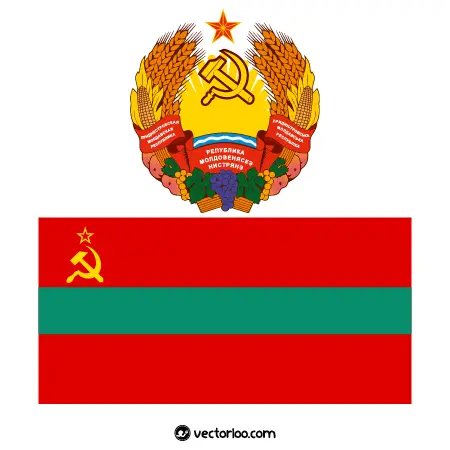 وکتور پرچم کشور ترانس‌نیستریا با نشان ملی 1