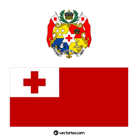 وکتور پرچم کشور تونگا با نشان ملی 1