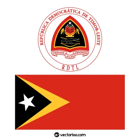 وکتور پرچم کشور تیمور شرقی با نشان ملی 1