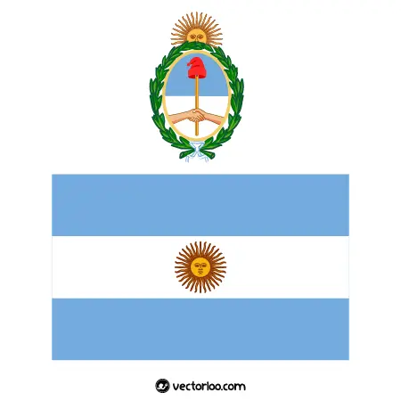وکتور پرچم کشور جمهوری فدرال آرژانتین با نشان ملی 1