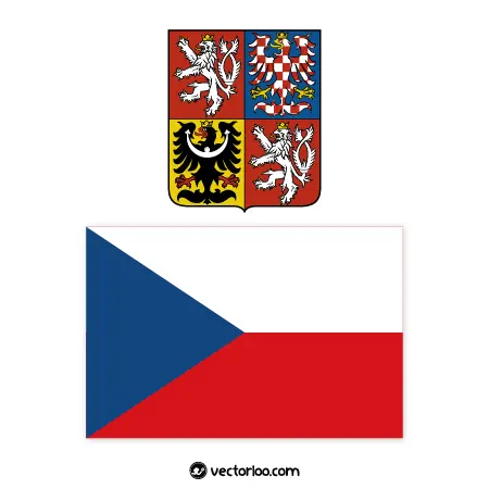 وکتور پرچم کشور جمهوری چک با نشان ملی 1