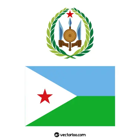 وکتور پرچم کشور جیبوتی با نشان ملی 1